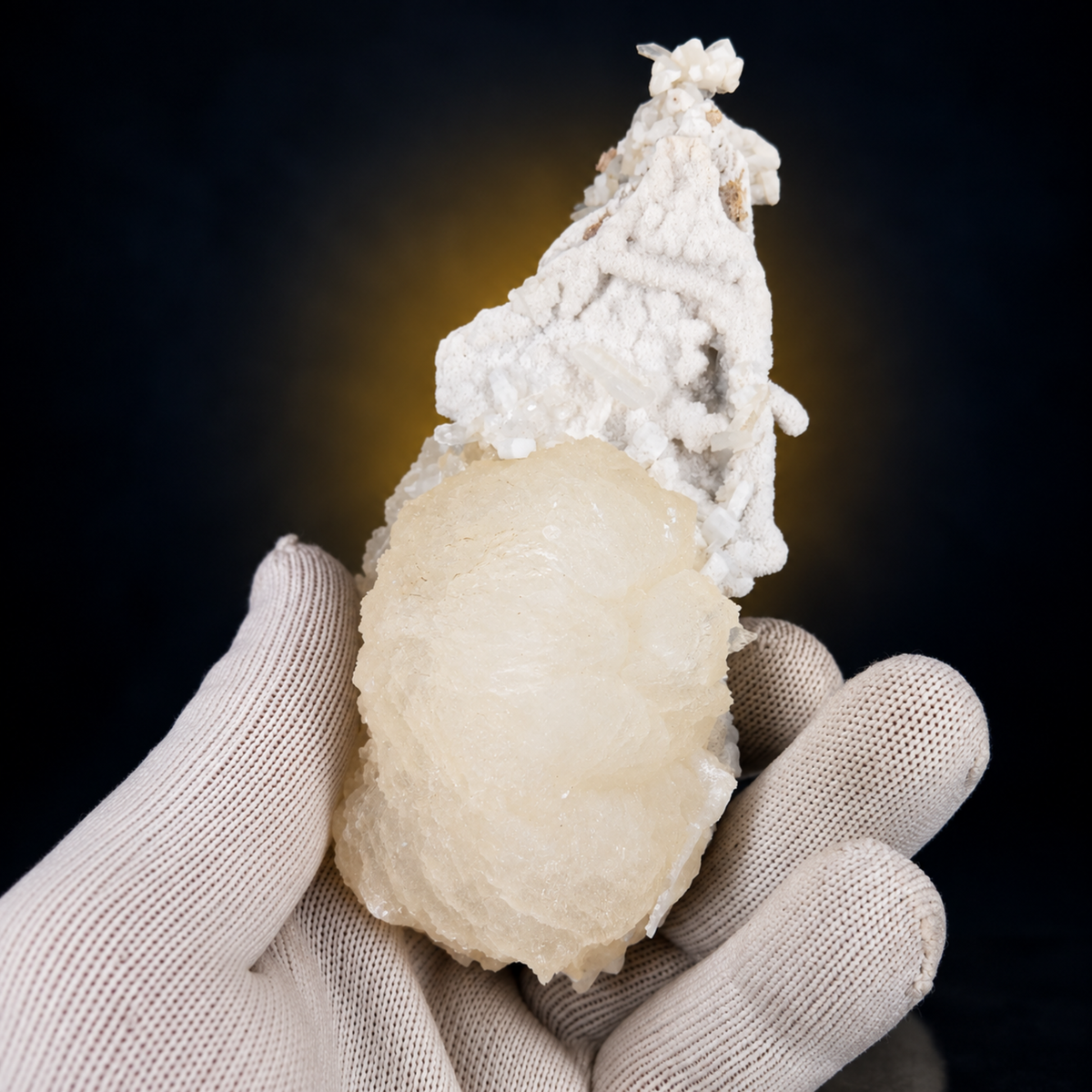 Natural Stilbite with Heulandite Crystal Cluster – 270 g