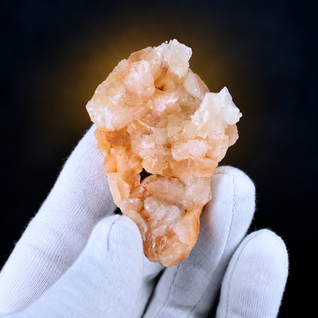 Natural Orange Peach Stilbite Crystal Specimen Lot – 18 Pieces