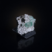 Green Apophyllite Crystal Cluster on White Stilbite Matrix | Natural Mineral