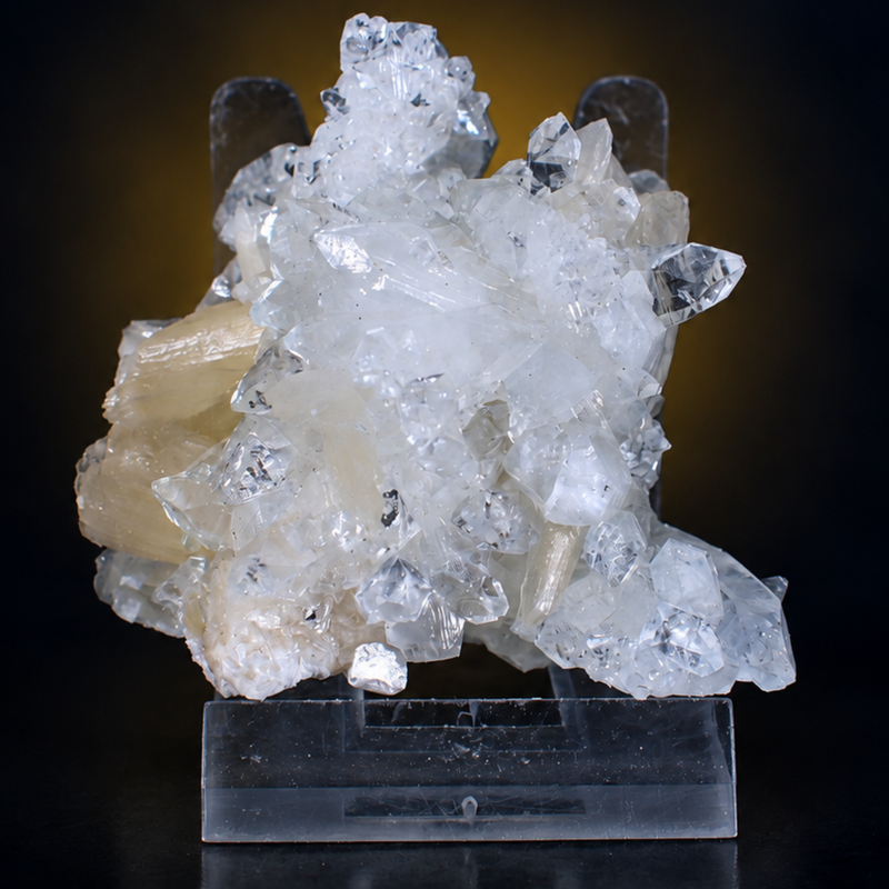 Stilbite Radiating Sheaves on Heulandite Cluster — Pune | 70 g | 6 × 6 × 5 cm