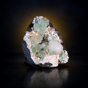 Natural Green Apophyllite with Mordenite Heulandite Crystal Specimen – India