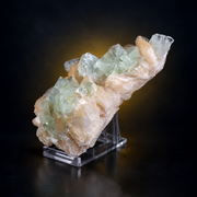 Natural Green Apophyllite with Heulandite Crystal Specimen – India