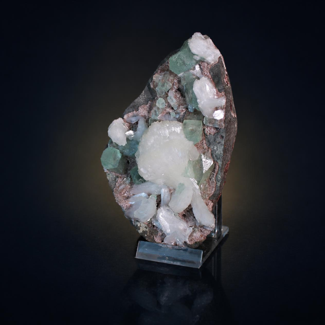 Apophyllite and Heulandite and Stilbite specimen — India, 460 g.