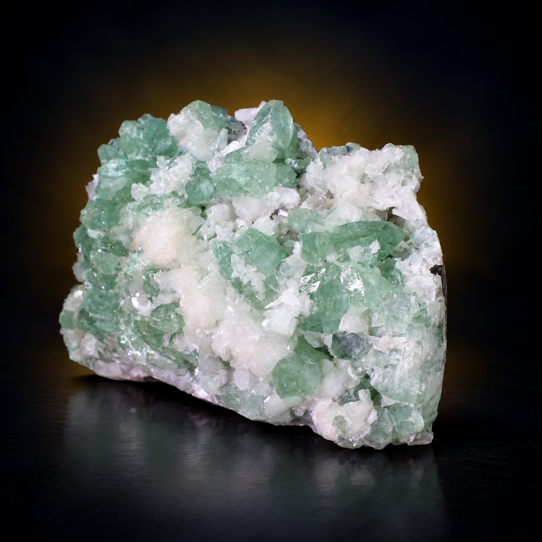 Natural Apophyllite Green Crystal Heulandite Matrix Mineral Specimen