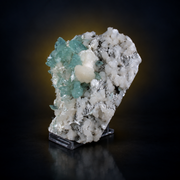 Natural Green Apophyllite with Mordenite Heulandite Crystal Specimen – India