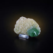 Natural Green Apophyllite with Stilbite Crystal Matrix Mineral Specimen from India 290 gm  13 × 8 × 3 cm
