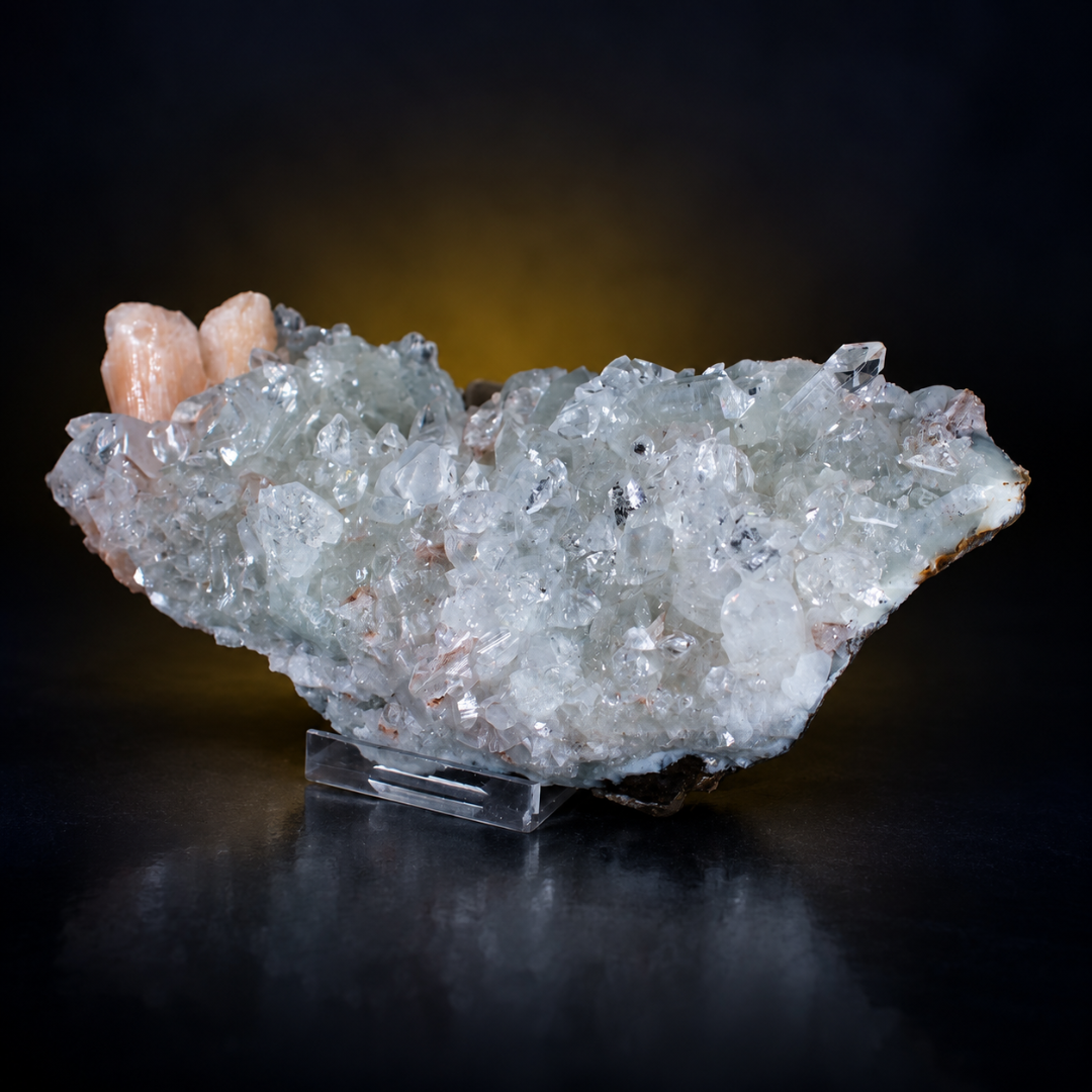 Natural Apophyllite with Heulandite Crystal Specimen – India