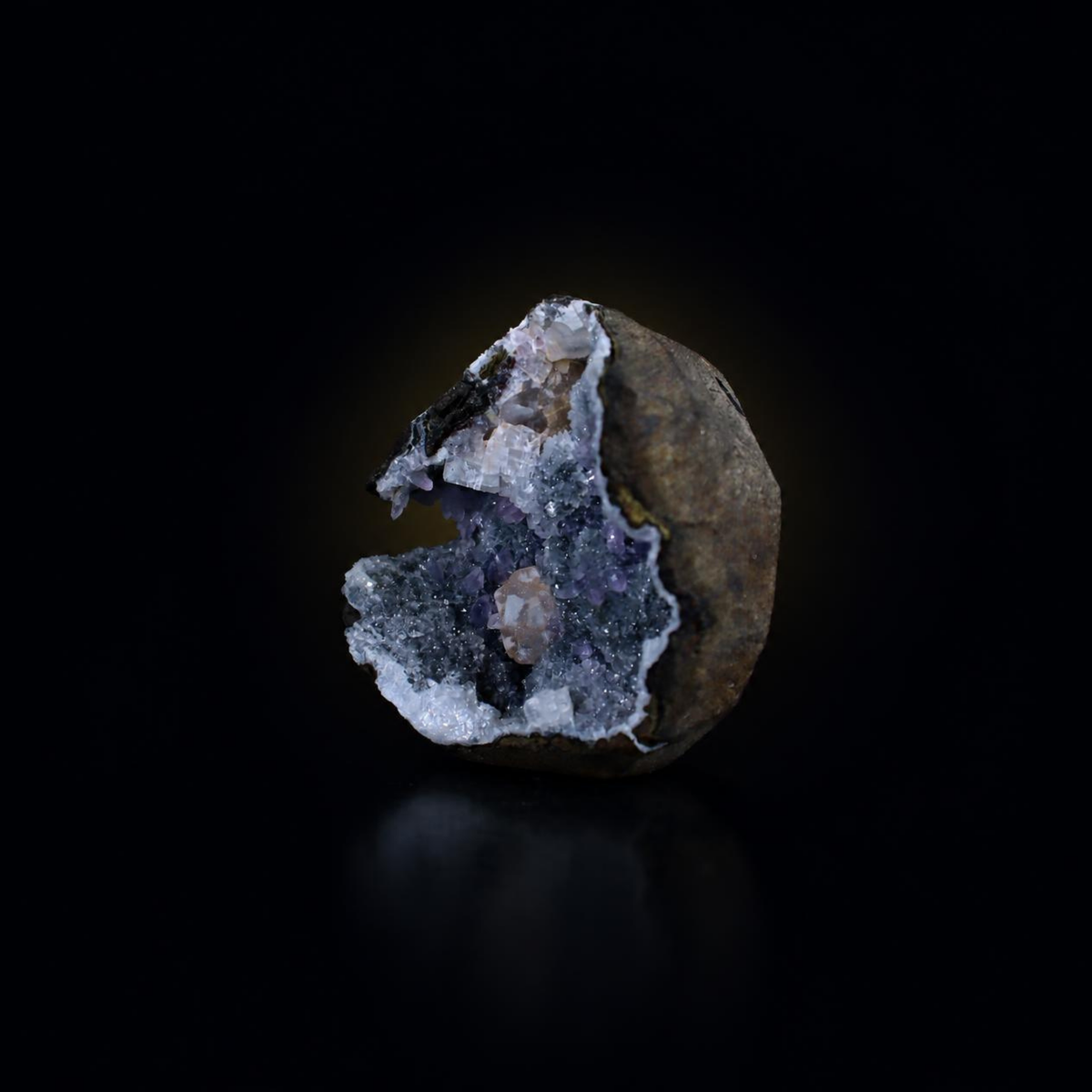 Natural Amethyst on Calcite Geode 6 × 5 × 4 cm
