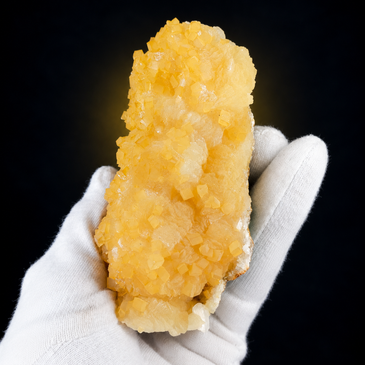 Natural Orange Calcite on  Crystal Cluster – 270 g
