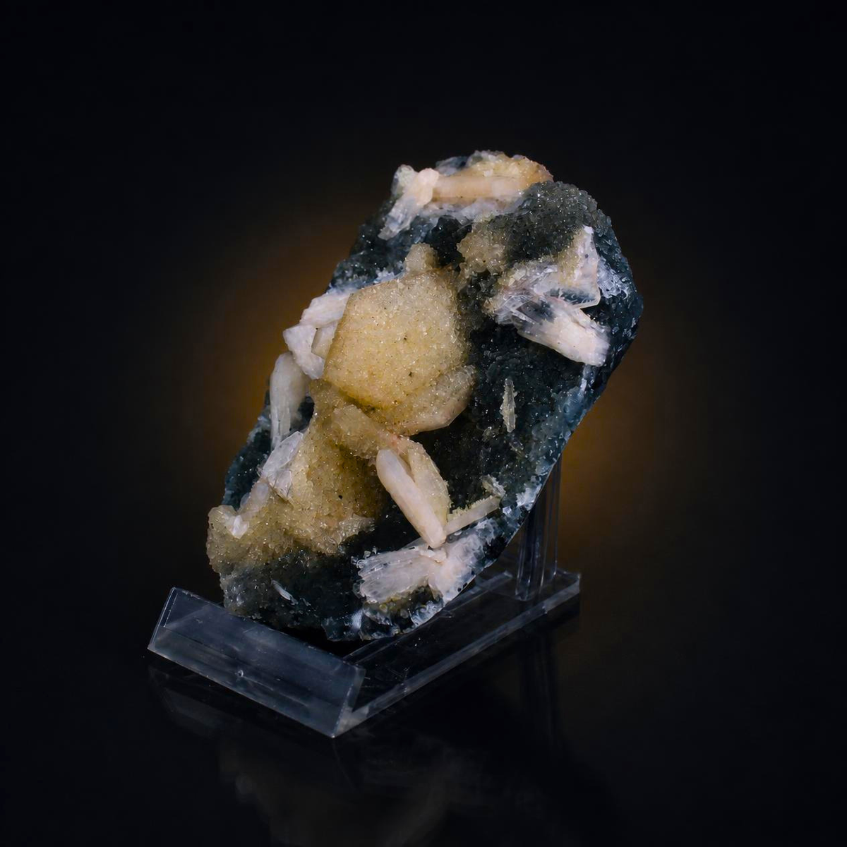 Stilbite with Chalcedony – Natural Mineral Specimen
