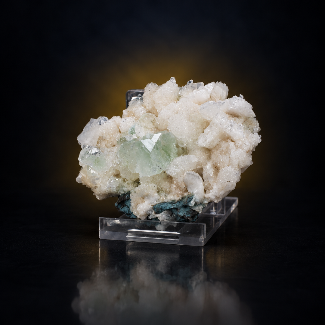 Green Apophyllite with Heulandite – Natural Mineral Specimen
