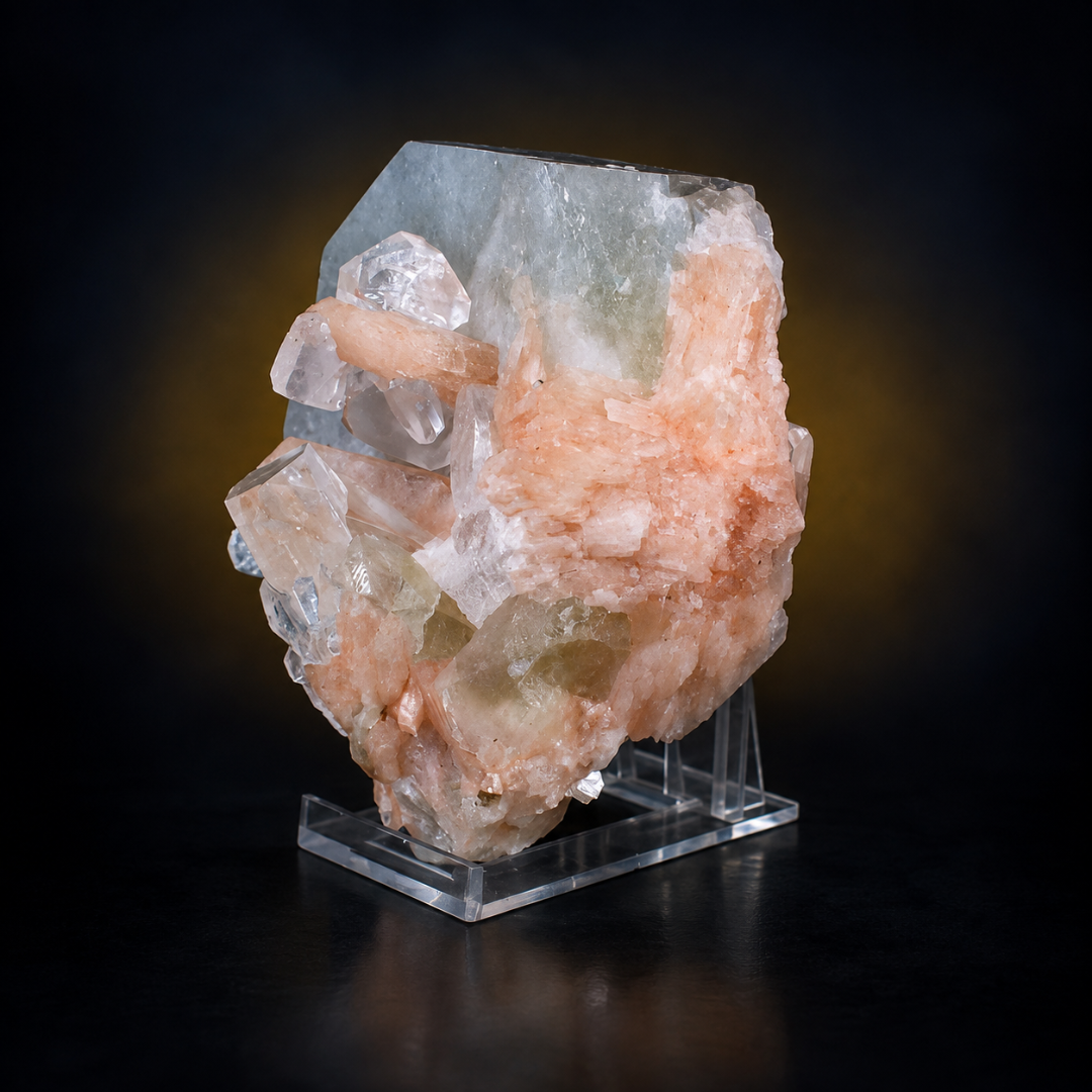 Natural Apophyllite with Heulandite Matrix Mineral Specimen