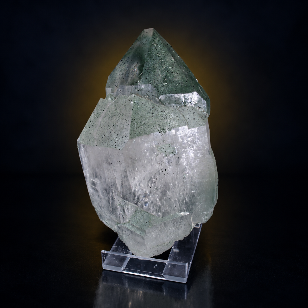 Natural Green Chlorite Himalayan Quartz Crystal – Mineral Specimen from India