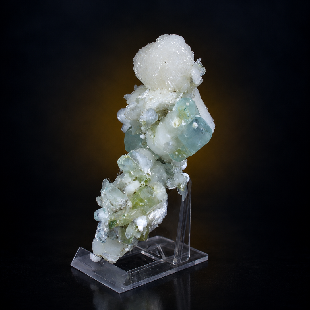 Apophyllite with White Stilbite Crystals – Natural Mineral Specimen