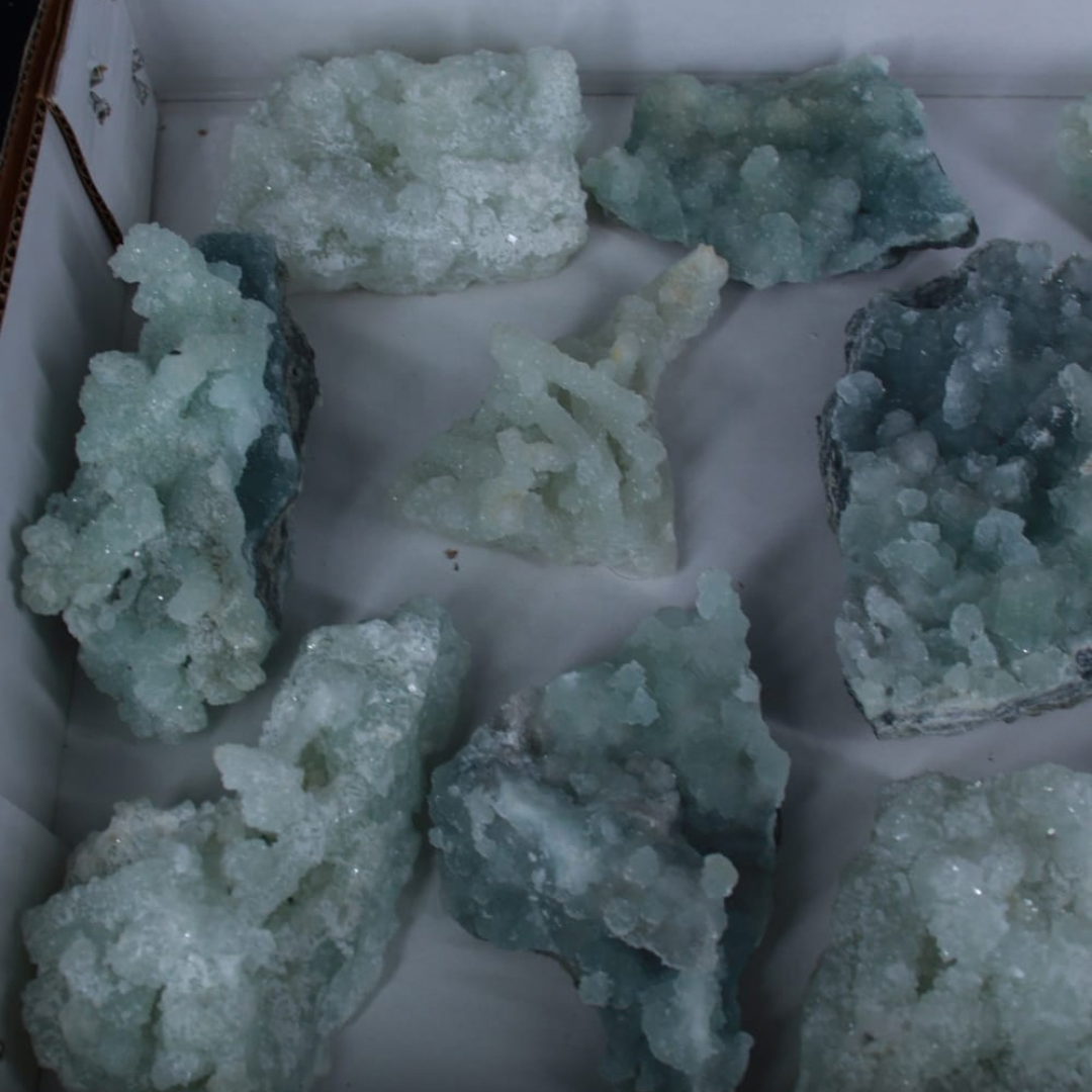 Natural Chalcedony Crystal Lot – 13 PCS – Mineral Specimens from India