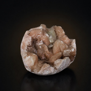 Natural Peach Stilbite with Green Apophyllite on Matrix