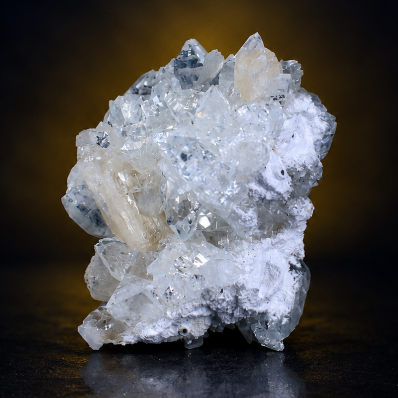 Stilbite Radiating Crystal Group with Apophyllite Cluster | 35 g