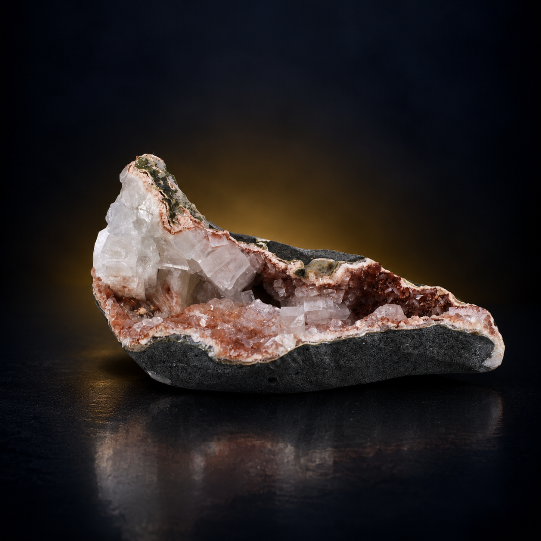 Natural Stilbite with Chalcedony Geode Mineral Specimen – 570g