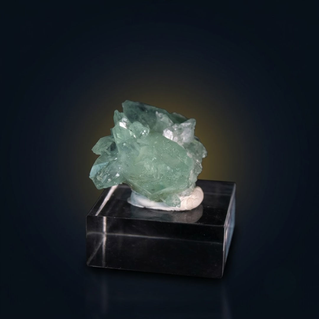 Natural Green Apophyllite Crystal Matrix – Mineral Specimen from India