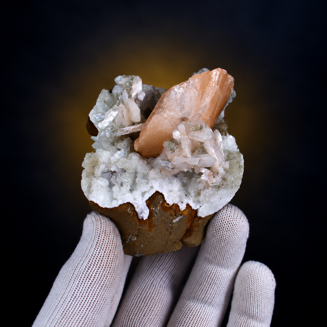 Natural Stilbite with Chalcedony Mineral Specimen – 210g