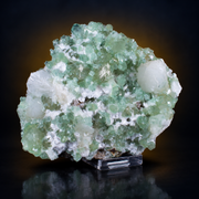 Natural Green Apophyllite with Heulandite Crystal Specimen – India
