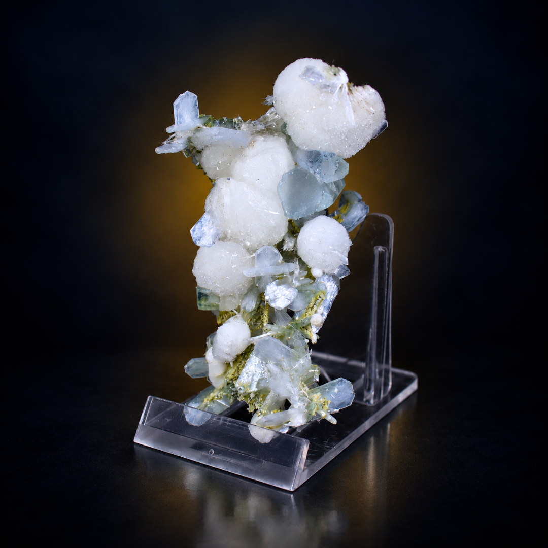 Natural Okenite with Apophyllite &amp; Heulandite Mineral Specimen – 600g