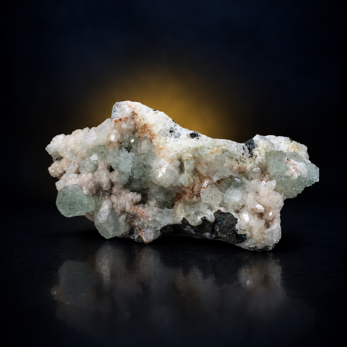 Natural Green Apophyllite with Heulandite Crystal Specimen | 13×5×4 cm | 300g