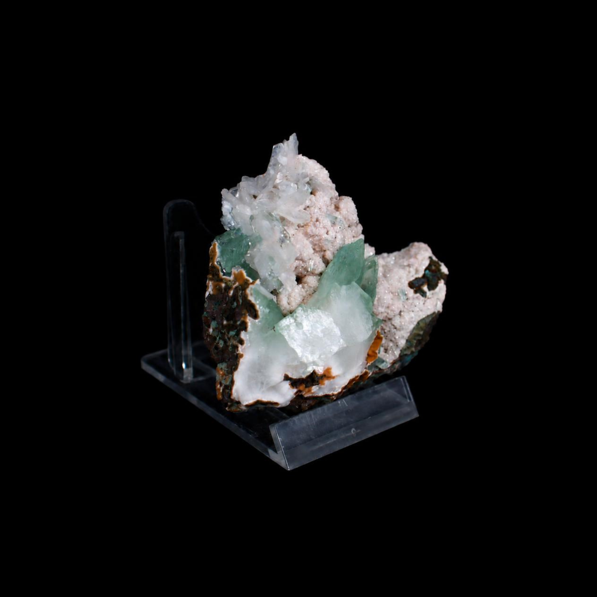 Green Apophyllite Crystals on Stilbite Matrix Natural Indian Mineral Specimen 7 × 7 × 3 cm | 100 g