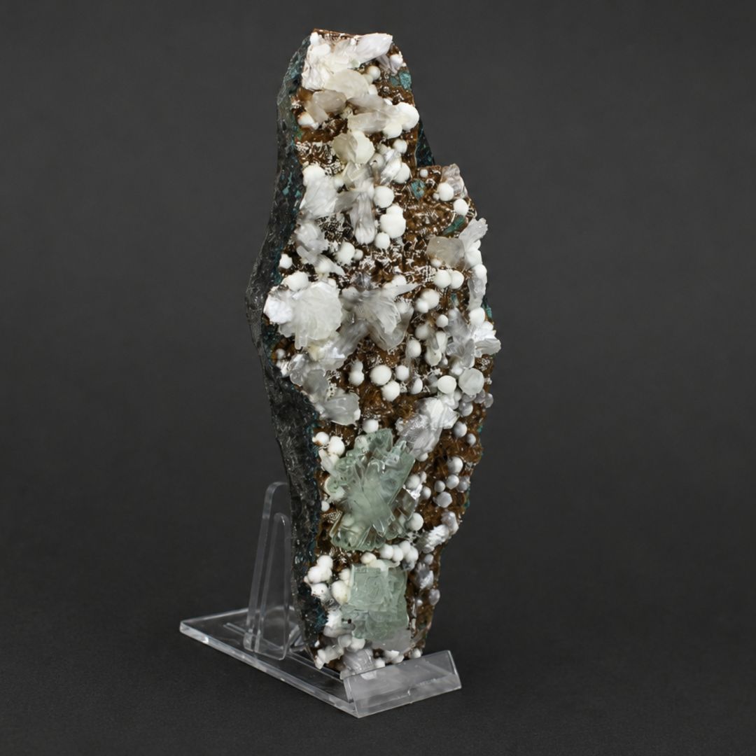 Apophyllite Crystal-Coated Rock Matrix with Mordenite | 280 g | 18 × 7 × 3 cm