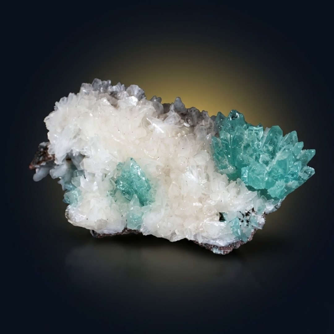 Green Apophyllite on Matrix · 140 g · 11 × 7 × 5 cm · India