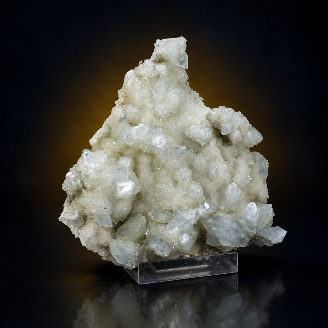 Natural Green Apophyllite with Heulandite Matrix