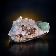 Natural Green Apophyllite, Stilbite with Heulandite Crystal Specimen – India