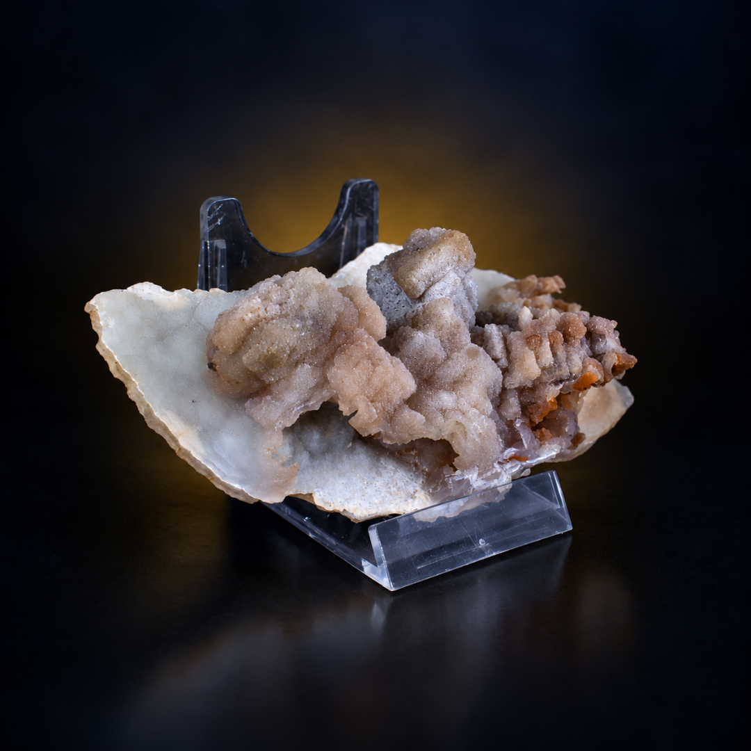 Natural Chalcedony with Calcite Mineral Specimen – India