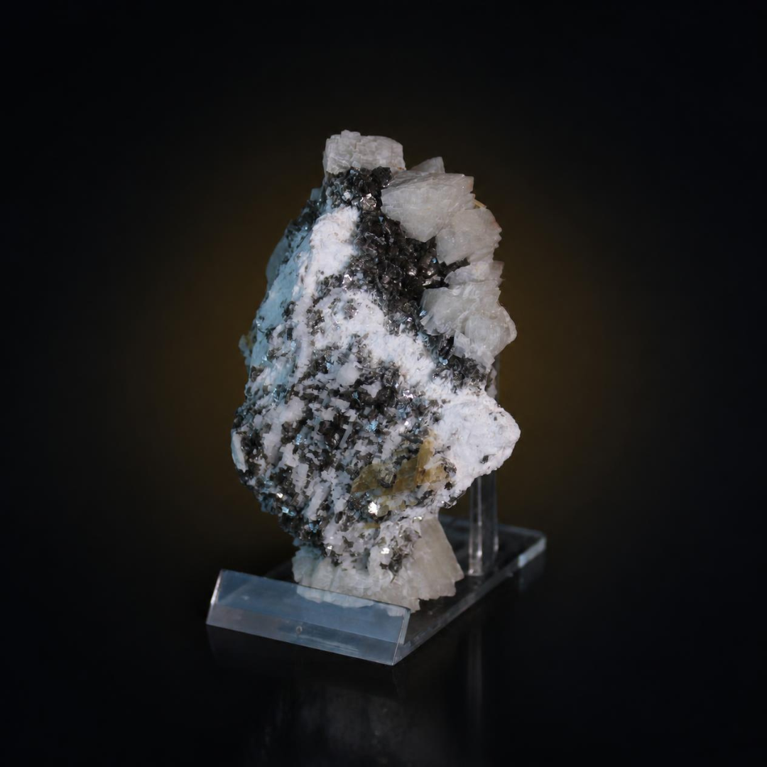Apatite and Pyrite and Tourmaline specimen — India, 180 g.