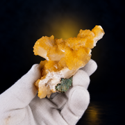 Natural Orange Calcite with White Stilbite Crystal Cluster – 180 g