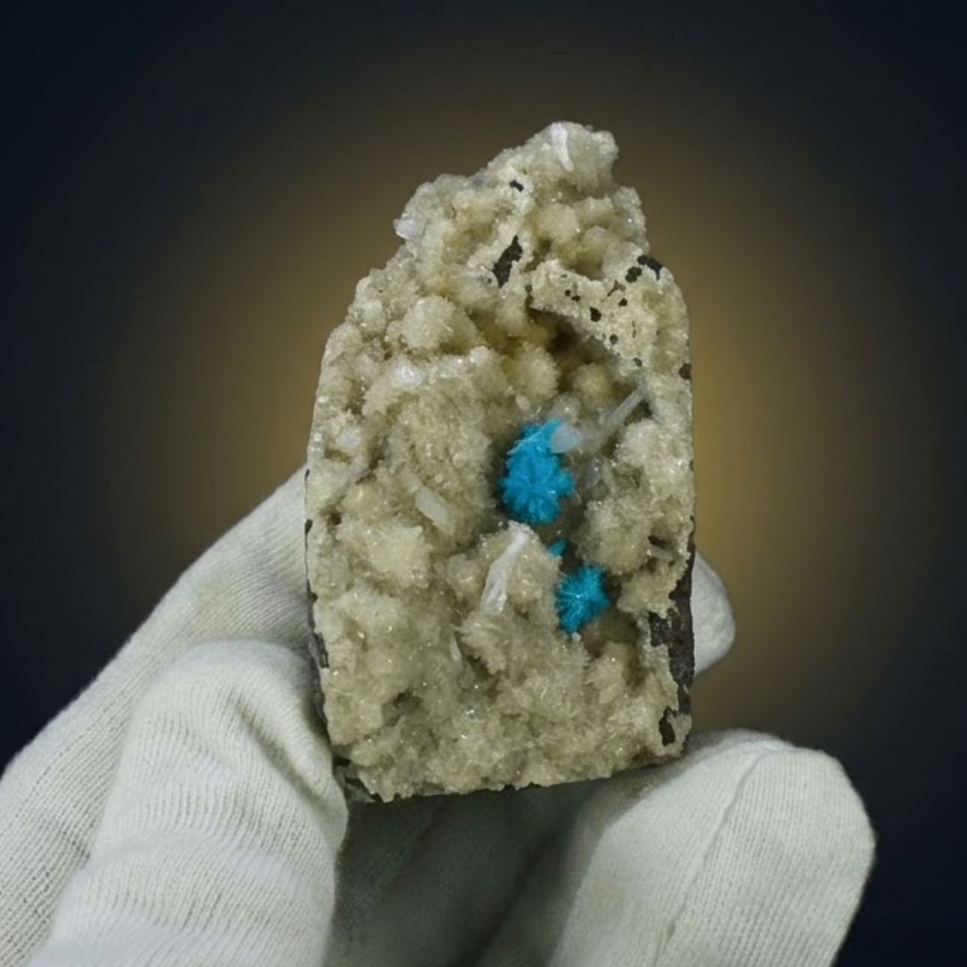 Natural Cavansite Crystal Matrix – Mineral Specimen from India