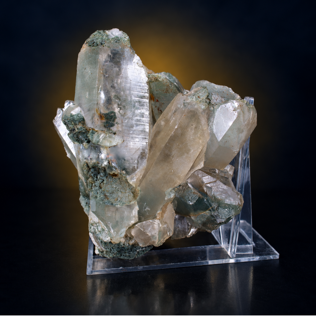 Natural Green Chlorite Himalayan Quartz Crystal – Mineral Specimen from India