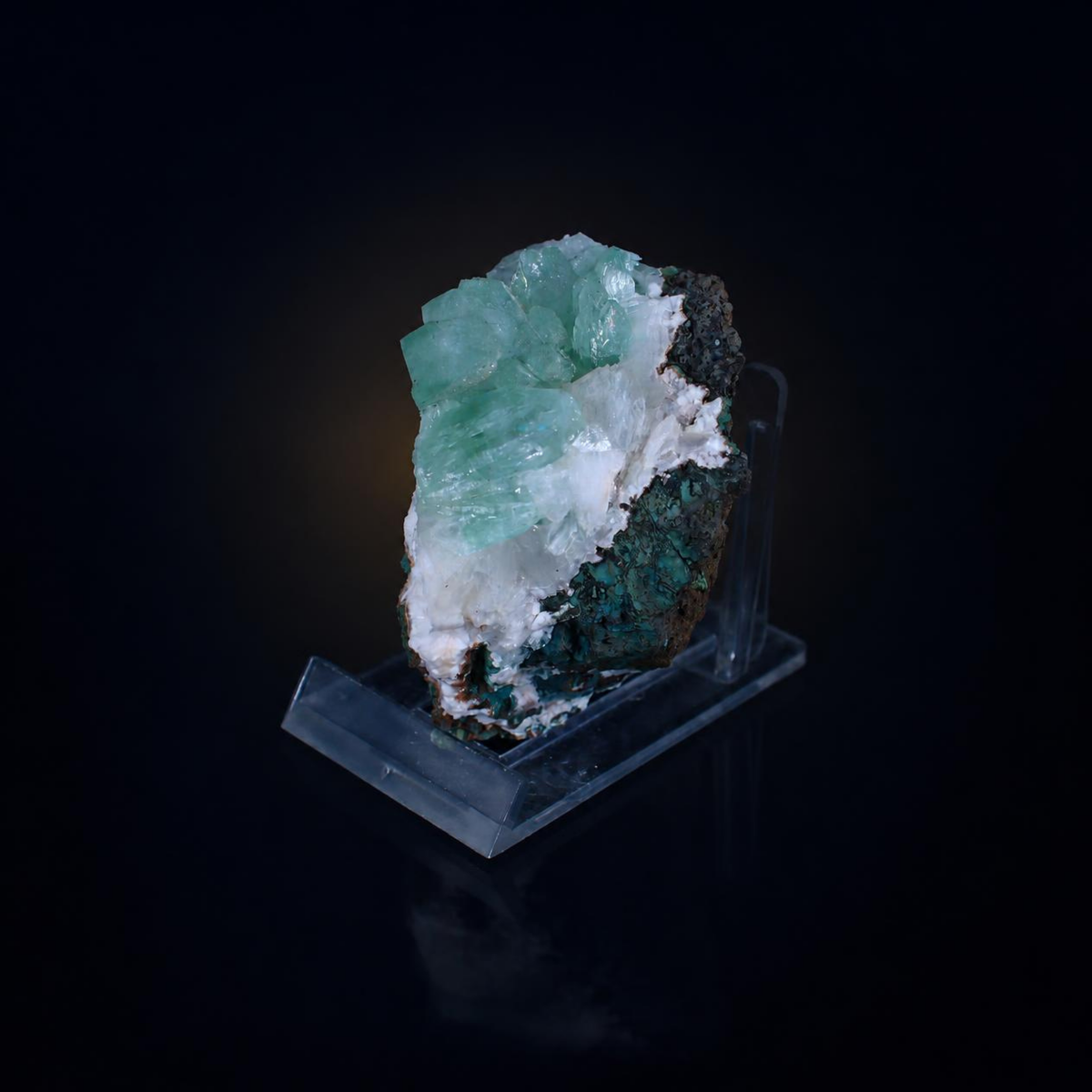 Green Apophyllite & Stilbite Mineral Specimen Collector Crystal 130 g
