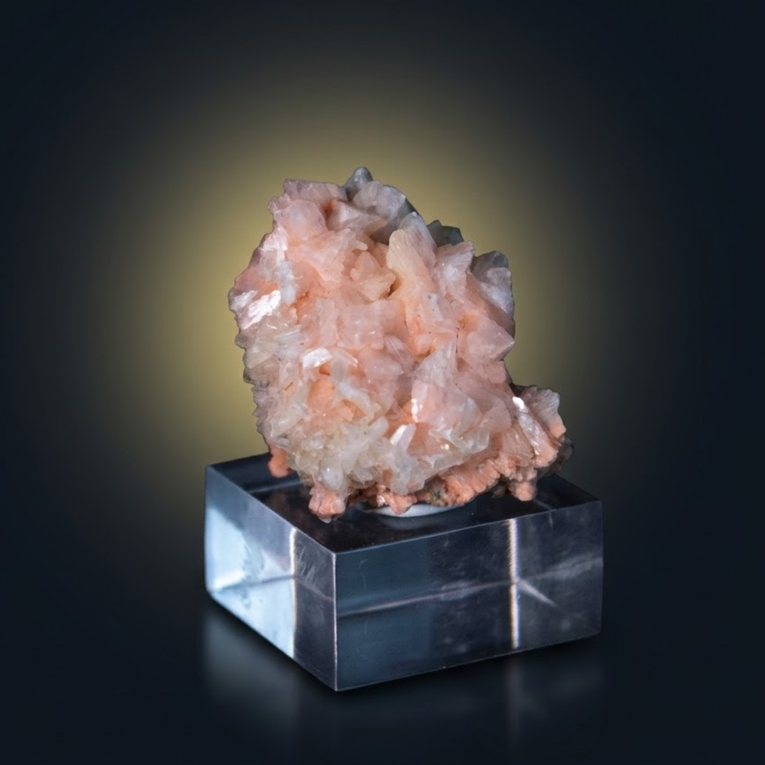 Natural Orange Stilbite Crystal with Heulandite – Mineral Specimen from India