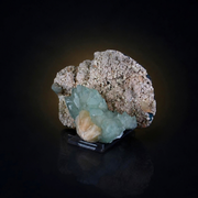 Natural Green Apophyllite with Heulandite  Mordenite Crystal Specimen – India