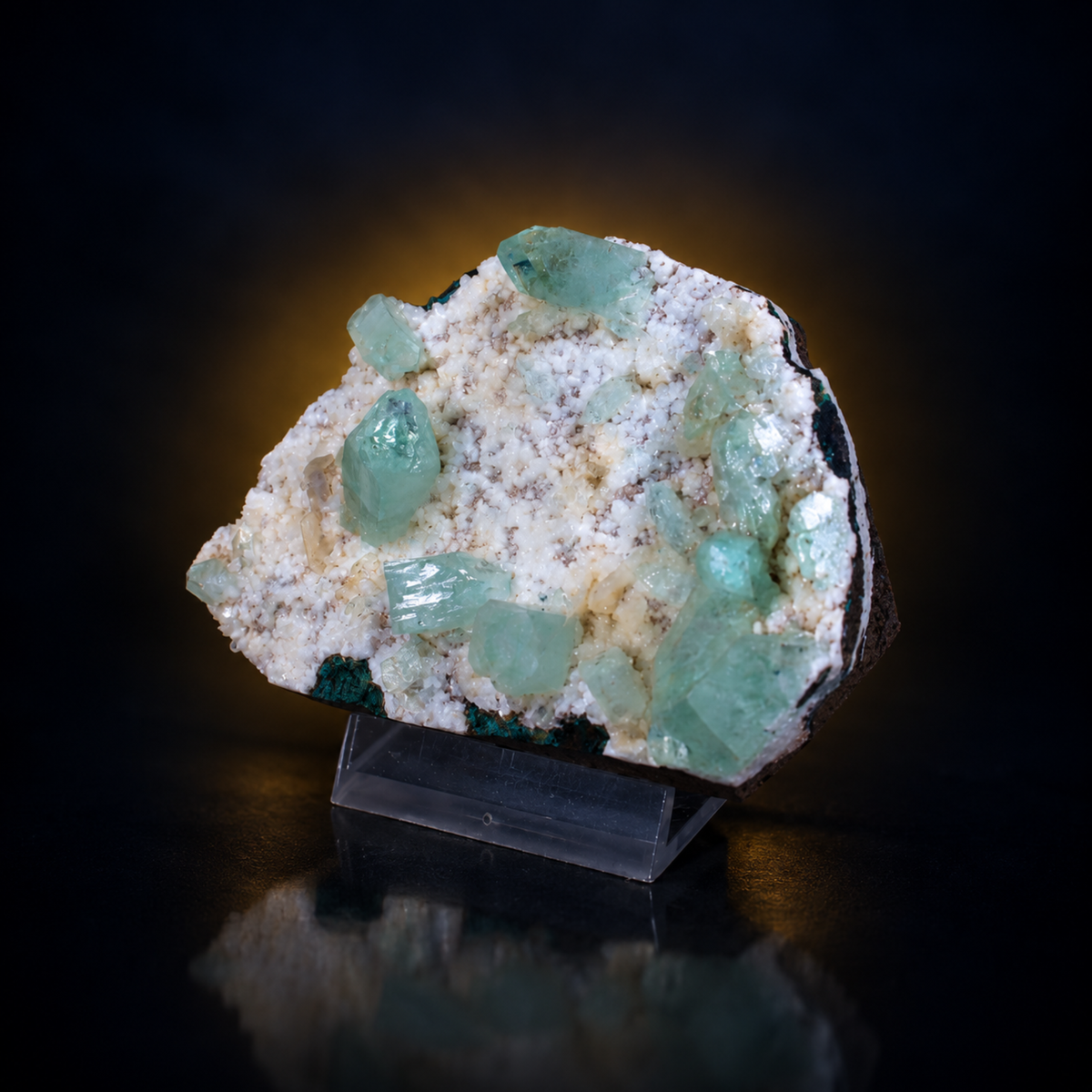 Natural Green Apophyllite with White Stilbite on Matrix – 180 g