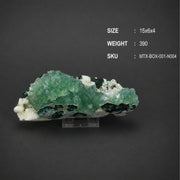 Green Apophyllite Crystalline Crust on Dark Rock Matrix | 390 g | 15 × 6 × 4 cm