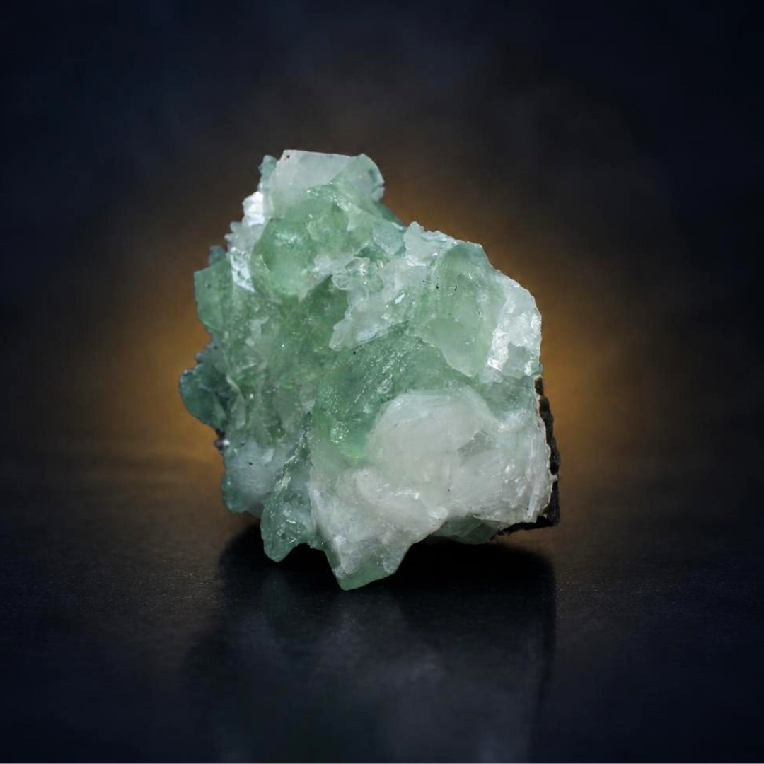 Green Apophyllite on White Matrix – Natural Mineral Specimen