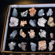 Mixed Natural Apophyllite, Stilbite &amp; Zeolite Mineral Lot – 32 Pieces