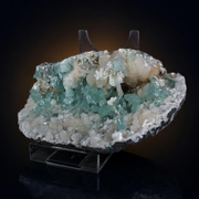 Natural Green Apophyllite, Stilbite with Heulandite Crystal Specimen – India