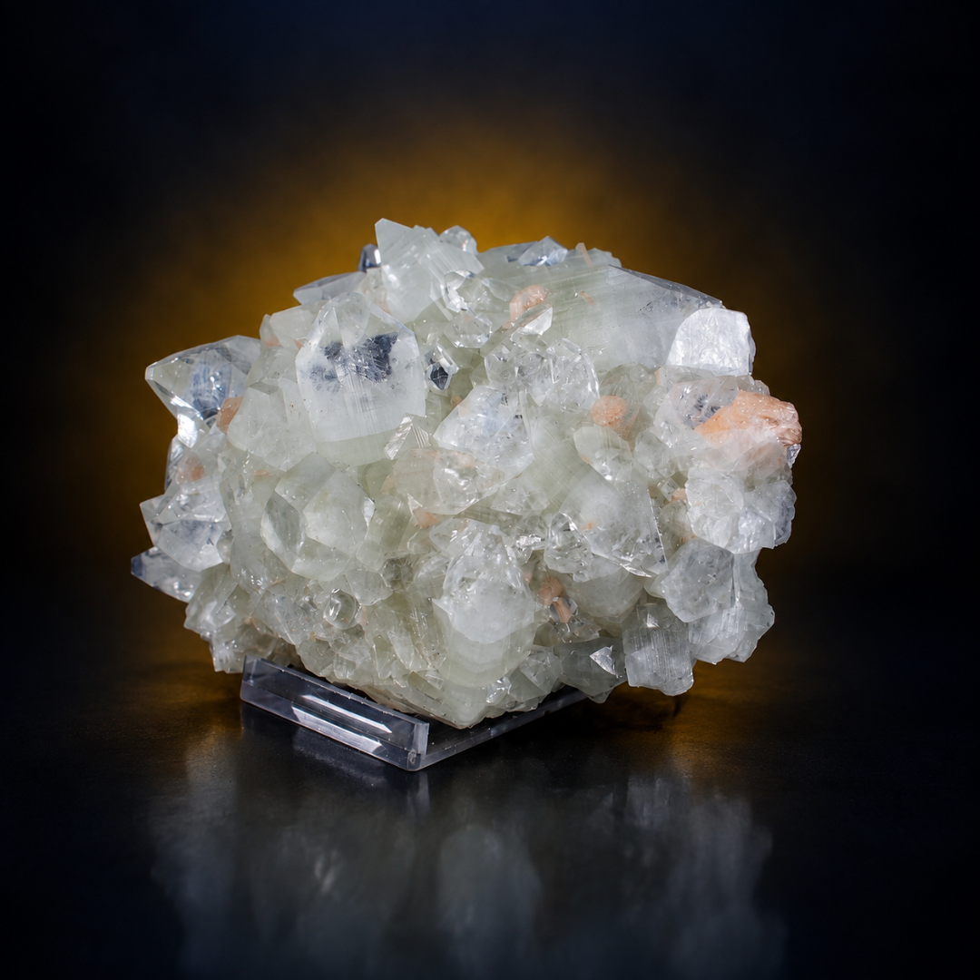 Natural Apophyllite with Heulandite Matrix Crystal Specimen – India