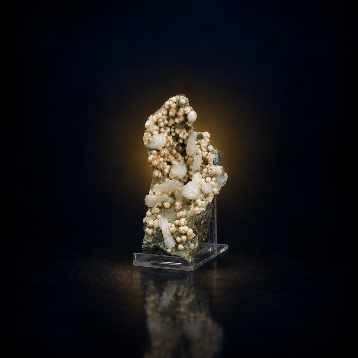 Natural Botryoidal Stilbite with Heulandite Crystal Cluster – 150 g