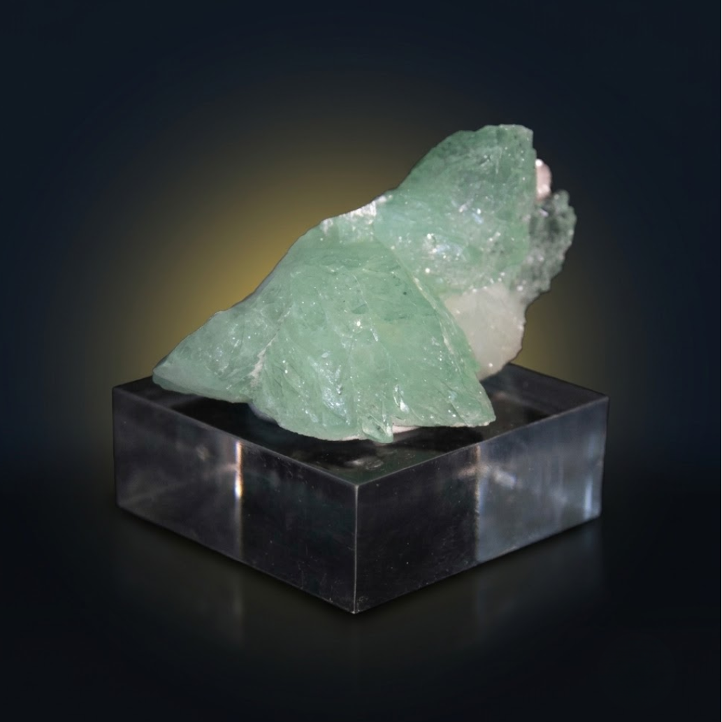 Natural Green Apophyllite Crystal with Heulandite Matrix – Mineral Specimen from India