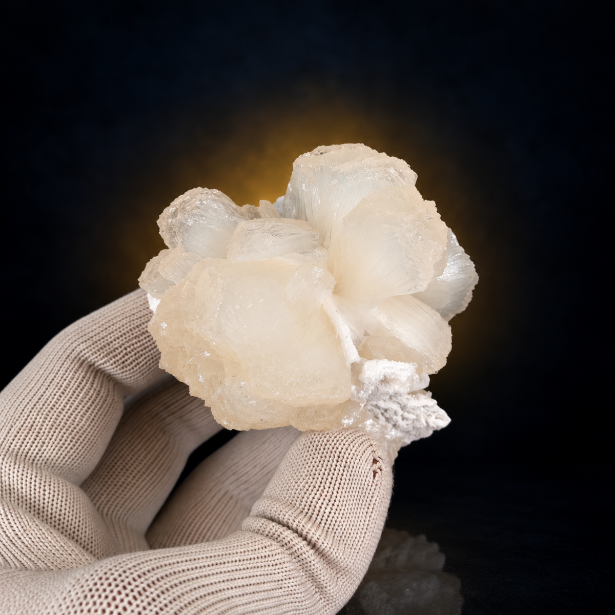 Natural Stilbite with Heulandite Crystal Cluster – 200 g