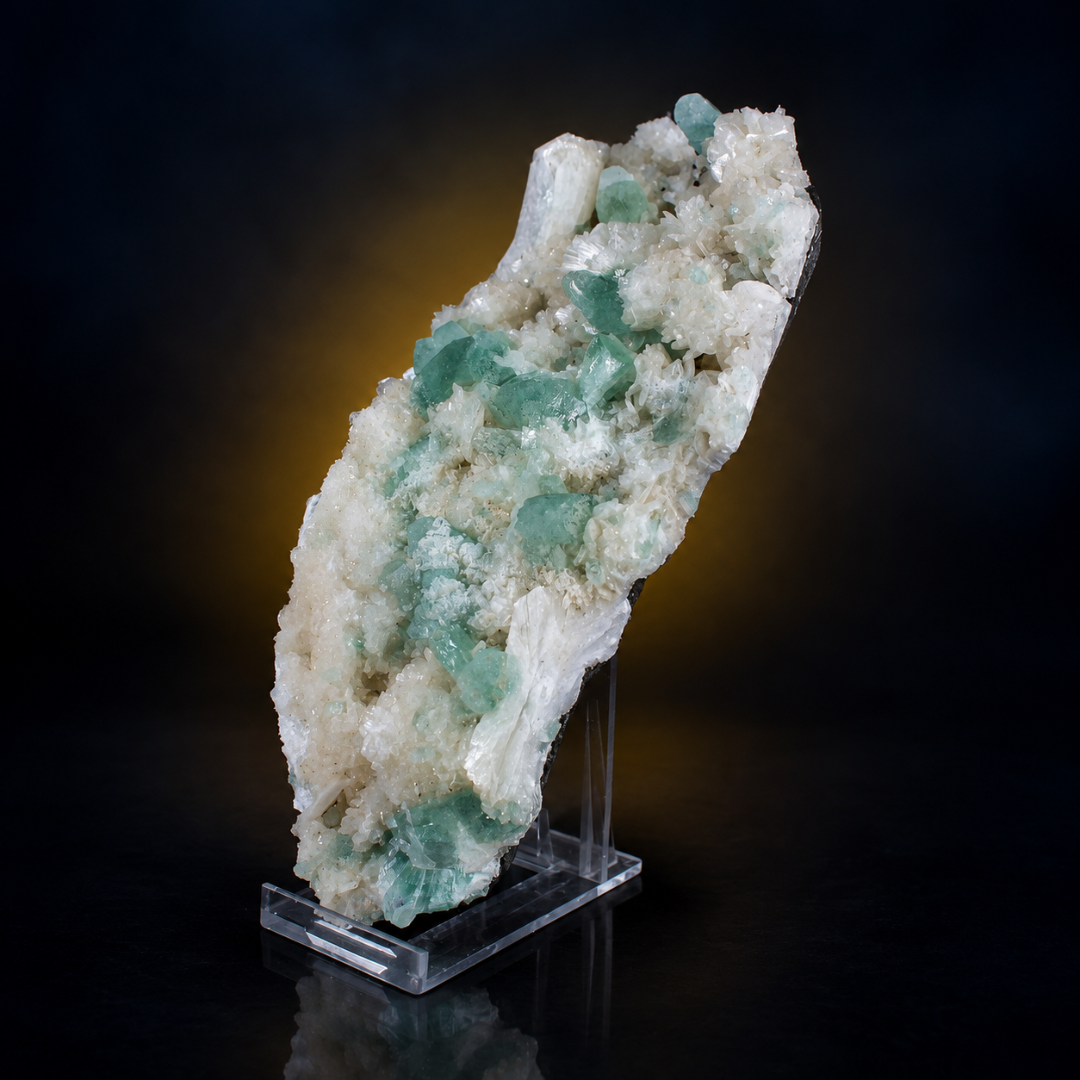 Natural Green Apophyllite with Heulandite Matrix